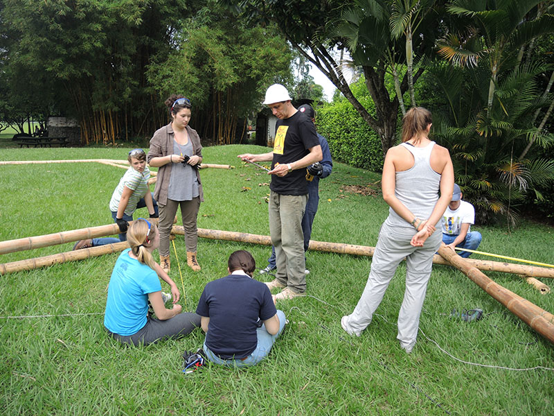 Gabriel Arboleda and students in Colombia